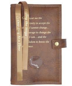 Big Book Regular Hardback – Serenity Prayer/Medallion Holder with Snap/Bookmarks/Penholder (Tan) DDBAA0703