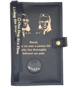 Big Book Regular Hardback – Bill and Bob/Med holder with Snap/Bookmarks/Penholder (Black) DDBAA1006