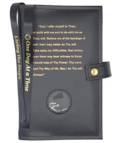 Big Book Regular Hardback – Bill and Bob/Med holder with Snap/Bookmarks/Penholder (Black) DDTSP06