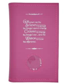 Big Book Regular Hardback – Serenity Prayer/Medallion Holder with Paperboard(Pink)