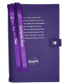 Big Book Regular Hardback - Third Step Prayer/Medallion Holder with Paperboard/Snap/Bookmark/Penholder(Purple) DDBGP1008