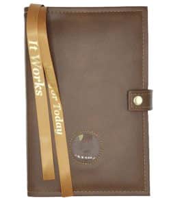 DOUBLE Cover for Hardback Reg Size NA Basic Text(6th Ed) OR Traditions...AND... It Works OR Living Clean w Medallion Holder(Brown) DDBNA60405
