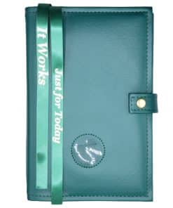DOUBLE Cover for Hardback Reg Size NA Basic Text(6th Ed) OR Traditions...AND... It Works OR Living Clean w Medallion Holder(Green) DDBNA60407