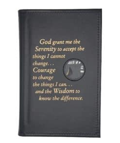 Basic Text(6th Ed) Paperback Reg Size, Book Cover with Serenity Prayer/Medallion Holder(Black) DRGP0706