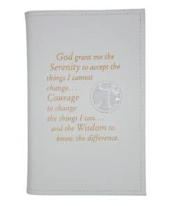 Basic Text(6th Ed) Paperback Reg Size, Book Cover with Serenity Prayer/Medallion Holder(White) DRGP0710