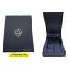 AA Big Book Wood Box - Blue fabric exterior finish. Serenity Prayer inside with leatherette finish.