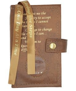 Double AA Recovery Book Cover for Mini/Pocket Paperback Books with Serenity Prayer and Coin Holder