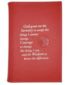 LARGE PRINT Paperback 12n12, Book Cover - Serenity Prayer/Medallion Holder & Paperboard (Red)TTGP0702