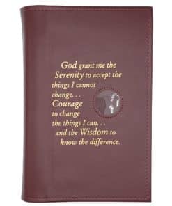 LARGE PRINT Paperback 12n12, Book Cover - Serenity Prayer/Medallion Holder & Paperboard (BURGUNDY)TTGP0704