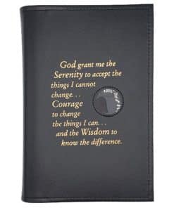 LARGE PRINT Paperback 12n12, Book Cover - Serenity Prayer/Medallion Holder & Paperboard (BLACK)TTGP0706