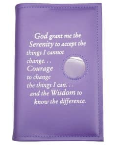 12n12 Paperback (Regular Size) Book Cover w/ Serenity Prayer/Medallion Holder and paperboard (PURPLE)TTS0708