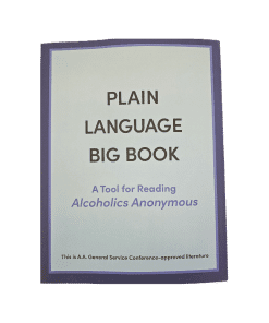 AA Recovery Book Cover: Plain Language Big Book Package (Cover, Book, Coin, & Plate)